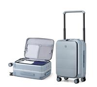 Hanke Top Open 20 Inch Cabin Suitcase Hard Shell Suitcase with Wheels Wide Handle Carry On Luggage Aluminum for Travel Hand Luggage，Grey