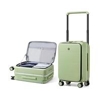 Hanke Top Open 20 Inch Cabin Suitcase Hard Shell Suitcase with Wheels Wide Handle Carry On Luggage Aluminum for Travel Hand Luggage,Bamboo Green