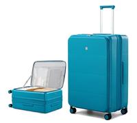 Hanke Top Open Luggage 20 Inch Carry On Luggage 24 Inch Checked Luggage with Spinner Wheels PC Hard Shell Suitcases TSA Luggage Travel Rolling Bag for Women Men, Caribbean Blue, Expandable 28 Inch