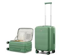 Hanke Top Open Luggage 20 Inch Carry On Luggage 24 Inch Checked Luggage with Spinner Wheels PC Hard Shell Suitcases TSA Luggage Travel Rolling Bag for Women Men, Forest Green, Expandable 20 Inch