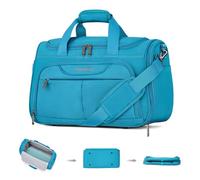 Hanke Underseat Cabin Bag Ryanair 40x20x25cm Carry on Luggage Foldable Travel Duffel Bag Waterproof Gym Bags Flight Hand Luggage Weekend Bags with Trolley Sleeve and Shoulder Strap, Caribbean Blue