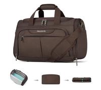 Hanke Underseat Cabin Bag Ryanair 40x20x25cm Carry on Luggage Foldable Travel Duffel Bag Waterproof Gym Bags 1.12kg Flight Hand Luggage Weekend Bags with Trolley Sleeve and Shoulder Strap, Coffee