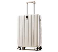 Hanke Underseat Carry On Luggage Suitcase with Wheels 14in 16in 20in 24in 29in Spinner Luggage Built in TSA Lighweight PC Hardside Rolling Suitcases Travel Bag, Ivory White, Expandable 3-Piece Set（20