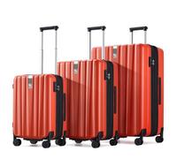 Hanke Underseat Carry On Luggage Suitcase with Wheels 14in 16in 20in 24in 29in Spinner TSA Luggage Lighweight PC Hardside Rolling Suitcases Travel Bag, Orange, Expandable 3-Piece Set（20/24/29）