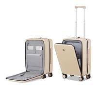 Hanke Upgrade Carry On Luggage Airline Approved with Spinner Wheels, Upright 20" PC Hard Case Suitcases with Front Laptop Pocket & TSA Lock,Luggage for Business and Travel, Cuban Sand