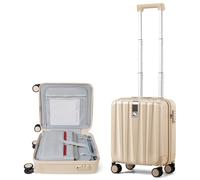 Hanke Upgrade Carry On Luggage Cabin Suitcase, Spinner Suitcase Locks Lightweight PC Hardside 16-Inch Suitcase with Spinner Wheels Small Suitcases Fits 14'' Laptopses Fits 14'' Laptop(Cuba Sand)