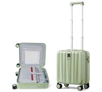 Hanke Upgrade Carry On Luggage Cabin Suitcase, Spinner Suitcase Locks Lightweight PC Hardside 16-Inch Suitcase with Spinner Wheels Small Suitcases Fits 14'' Laptop(Green Bamboo)