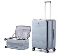 Hanke Wide Handle Expandable Luggage 24 Inch Suitcases with Wheels Top Opening Hard Shell Suitcase for Travel Men Women Hand Luggage,Grey
