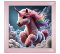 hankinson pink unicorn wall art in pink frame