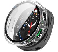 HANKN 2 Pack Hard Case for Samsung Galaxy Watch 8 40mm Tempered Glass Screen Protector, Overall Protective Ultra-thin Shockproof Bumper Cover (Clear x 2, Galaxy Watch 8 40mm)