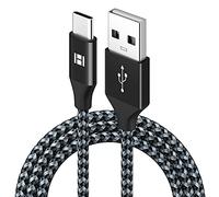 HANKN USB C Cable 2m 6.6ft Fast Charge, Nylon Braided USB Type C Cable 3A Cord Data Sync Charger for Samsung Galaxy Note Pixel PS5 PS6 Xbox Controller Nintendo Switch Powerbank Mobile Phone, Black