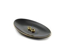 HANKOR Ceramic Key Bowl for Entryway Table, 7 x 4 Key Dish Tray Catch All Bowl, Small Decorative Bowl for Key Jewelry Ring, Black