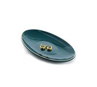 HANKOR Ceramic Key Bowl for Entryway Table, 7 x 4 Key Dish Tray Catch All Bowl, Small Decorative Bowl for Key Jewelry Ring, Green