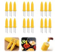hankousi 18Pcs Corn on the Cob Skewers, Stainless Steel Creative Corn Holder Kebab Skewers Grill Accessories for Party Picnic Camping Food Festival Kitchen Tool