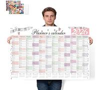 hankousi 1Pcs DIN A1 Wall Calendar for 2026, 14 Month Yearly Schedule with Planner's Calendar Text White Kraft Paper Hanging Planner for Office Home and Corporate Gifting