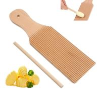 hankousi 1Pcs Wooden Pasta Board, Gnocchi Board with Groove Pattern & Ravioli Maker for Homemade Pasta