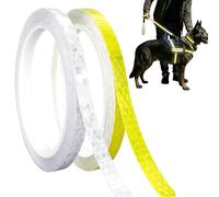 hankousi 2 Rolls Reflective Tape, Waterproof Self-Adhesive High Intensity Warning Strips Fluorescent White & Yellow Reflective Stickers for Bikes Helmets & Outdoor Safety