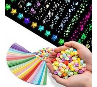 hankousi 510 Sheets Glow in The Dark Origami Paper Stars, Gradient Color Luminous Paper Star Strips for Lucky Stars Decoration and DIY Crafts