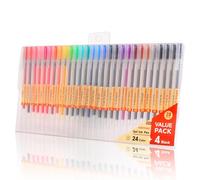 HANKU Fine Tip Colored Gel Pens, 28-Count 0.5mm Fine Point Pen, Smooth Writing Pens No Bleed Through, Ballpoint Planner Pen for Bible Journaling, Adult Coloring, Note Taking, Office School Supplies