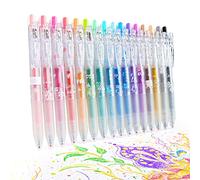 HANKU Glitter Gel Pens, 16 Pack Colored Glitter Pens, 0.7mm Retractable Colorful Sparkle Gel Markers, Sparkly & Pastle Colors, Tween Teen Girl Gifts Trendy Stuff for Journaling Coloring Art Supplies