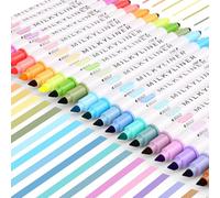 HANKU Pastel Highlighters, 24Pcs No Bleed Bible Highlighters Assorted Colors, Dual Tip Unique Retro Colors, Quick Dry Aesthetic Highlighters Markers for Bible Journals Planners Books Notes