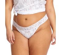 hanky panky Bridal I DO Crystal Lace Original Rise Thong PLUS (6511X),One Size,White