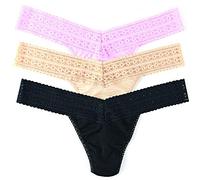 hanky panky, Dream Tencel Modal Low Rise Thong Value 3 Pack, Cotton Candy/Black/Chai, One Size (2-12)