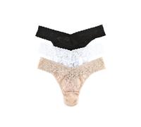 Hanky Panky female 3pk Original Rise Signature Lace Thongs - Multi, Multi
