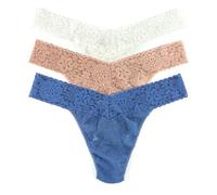 hanky panky, Original Rise Thong in Polybag, 3-pack, One Size Fit All (4-14), Taupe, Marshmallow, Storm Cloud, 100% Nylon Body, 100% Cotton Crotch Lining, Durable Underwear for Women