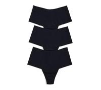 hanky panky Women's Breathe Hi Rise Thong 3 Pack, Black, L