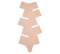 Hanky Panky Women's Breathe High Rise Thong 5 Pack, Taupe, Tan, M