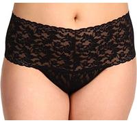 Hanky Panky Women's Plus-Size Retro Thong Panty, Black, One Size