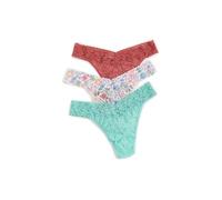 hanky panky Women's Signature Lace Original Rise Thong 3-Pack Panties, Nbsl, One Size (Pack of 3)