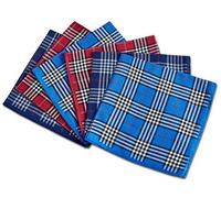 HANKYTEX Men's Handkerchiefs,100% Soft Cotton Hankie,With Checked Pattern,Pack of 6.