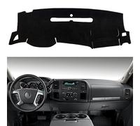 HanLanKa Dashboard Cover for GMC Sierra and Chevrolet Silverado- Fits 2007-2013 Models with Two Glove Boxes. Custom Fit Dash Mat, Won't Break Dash Sensors(Premium Carpet, Black)