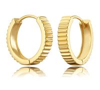 HANLI 14K Real Gold Filled Huggie Hoop Earrings, Simple Dainty Earring for Women