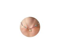 HANLI Colorful Initial Necklaces for Girls Women Gold Bubble Pendant Beaded Beach Boho Choker Necklace for Girls Teen Personalized Daughter Granddaughter Niece Birthday Gifts Cute Trendy Jewelry