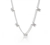 HANLI Silver Choker Necklaces for Women - Dainty Cute Bow Necklace Non Tarnish Hypoallergenic Simple Minimalist Stack for Wedding Prom Brides Trendy Jewelry Gift
