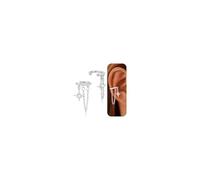 HANLI Silver Ear Cuff Non-Piercing Clip On Earrings for Women Hypoallergenic Star Drop Chain Cartilage Earring Dainty Jewellery Gifts for Her