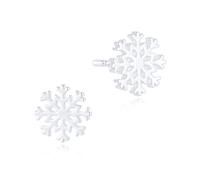HANLI Sterling Silver Snowflake Stud Earrings Hypoallergenic Simple Winter Christmas Jewellery Gifts