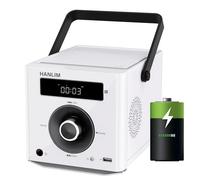 HANLIM Portable CD Player 20W Bluetooth Compatible/FM Radio/MP3 Playback/USB/AUX Input/Headphone Jack/Microphone Port/Remote Control, Built-in 2000mAh Battery, Compact Stereo CD Player