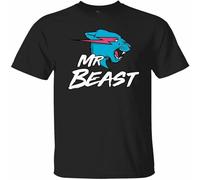 HANLINMY Mr.Beast-Lightning Cat T-Shirt Comfortable Casual Graphic Tops Black S