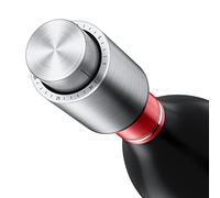 Hanlomele Wine Bottle Stoppers，2-in-1 Vacuum Wine Stopper，Stainless Steel Wine Savers, Reusable Wine Preserver, Vacuum Pump Corks Keep Wine Really Fresh, Best Gift Accessories,(1 Pack) (Silver)