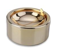 hanlongyu Outdoor Ashtray with Lid, Flip Top Stainless Steel Ash Tray, Metal Windproof Cigarette Ashtrays for Indoor or Outdoor Use, Desktop Smoking Ashtray Office Patio Home Decor