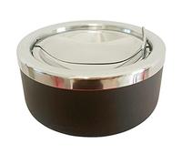 hanlongyu Outdoor Ashtray with Lid, Flip Top Stainless Steel Ash Tray, Metal Windproof Cigarette Ashtrays for Indoor or Outdoor Use, Desktop Smoking Ashtray Office Patio Home Decor