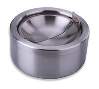 hanlongyu Outdoor Ashtray with Lid, Flip Top Stainless Steel Ash Tray, Metal Windproof Cigarette Ashtrays for Indoor or Outdoor Use, Desktop Smoking Ashtray Office Patio Home Decor