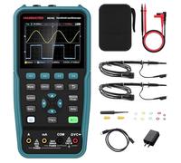 HANMATEK Handheld Digital Oscilloscope 100Mhz Bandwidth with 2 Channels HO102 3.5"TFT Mini Oscilloscope, 2 in 1 Oscilloscope and Multimeter, Backlit Screen, Auto-Calibration Function, Memory Function