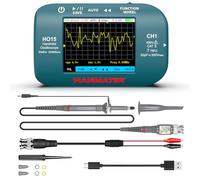 HANMATEK HO15 Handheld Digital Oscilloscope - 50MHz Bandwidth, 200MSa/s High-Precision Sampling, 2.8" TFT Display, USB Rechargeable, Signal Generator,Portable for Fieldwork