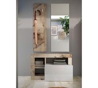 hanmer high gloss hallway furniture set in white and pear