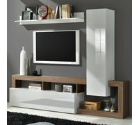 hanmer small white gloss entertainment wall unit in mercure